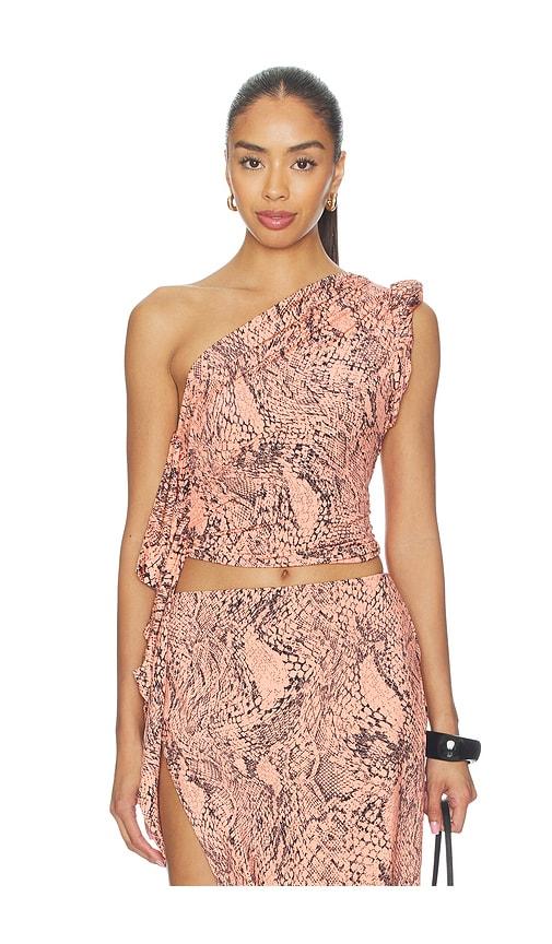 afrm earl top in peach.