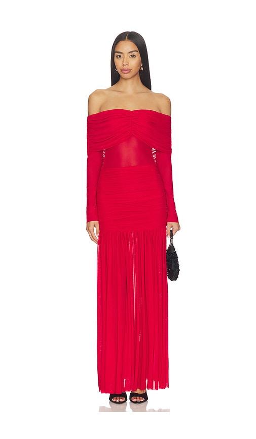 afrm emmeline dress in red.