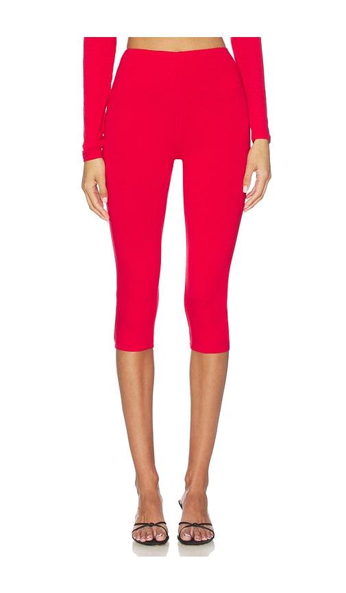 afrm ettie capri legging in red.