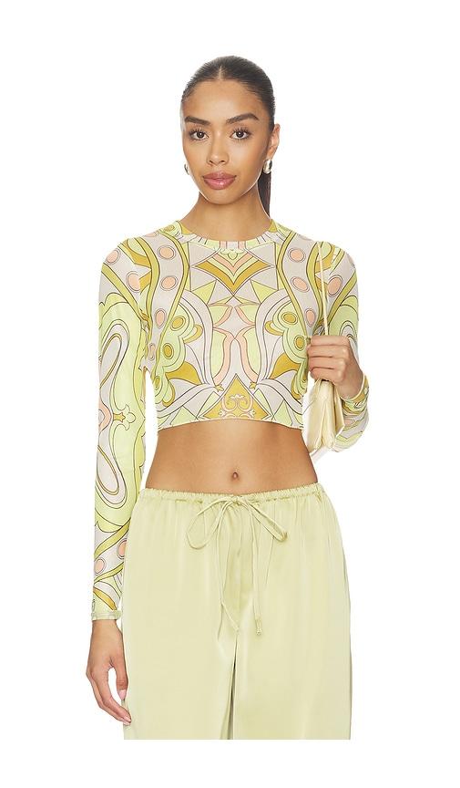 afrm hardin top in yellow,white.