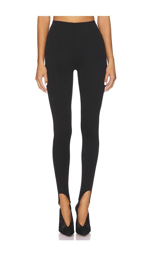 afrm jasmine stirrup pant in black.