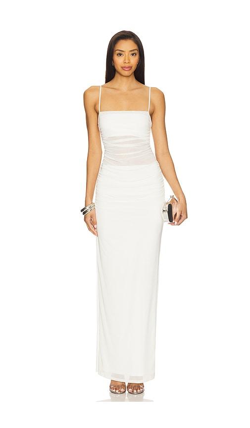 afrm jennan dress in white.