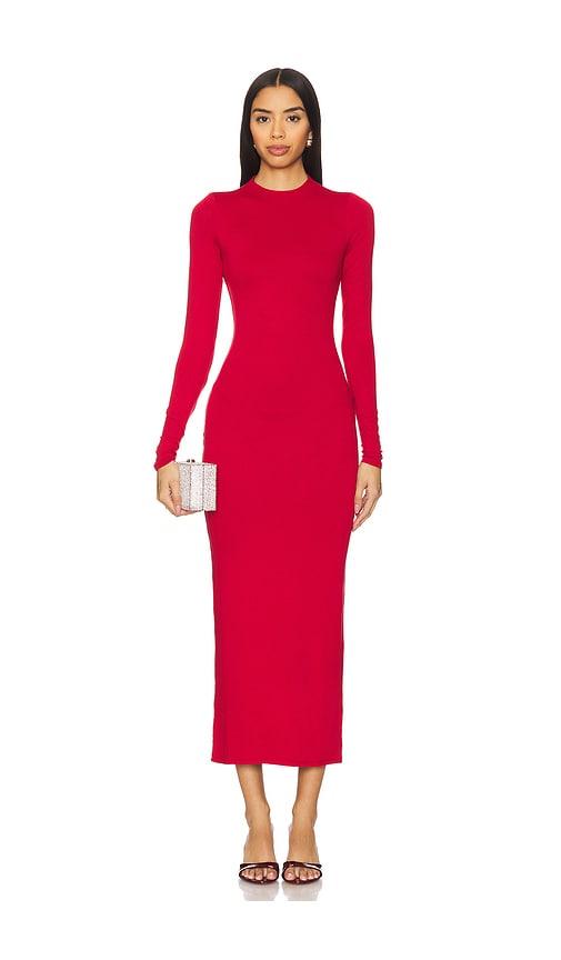 afrm juniper dress in red.