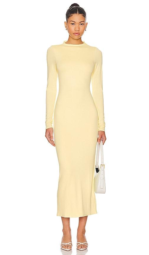 afrm juniper dress in yellow.
