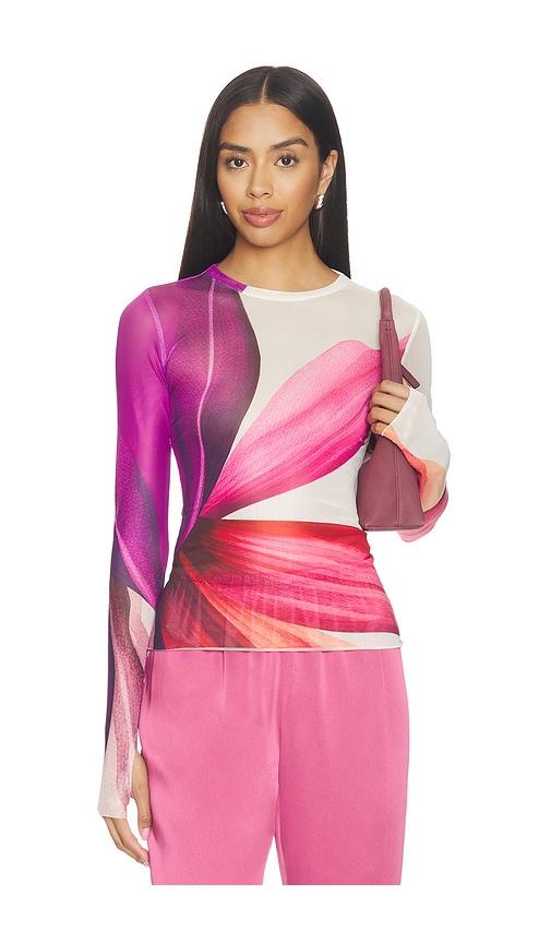 afrm kaylee top in pink,white.