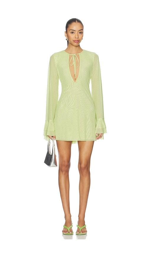 afrm kori dress in green.