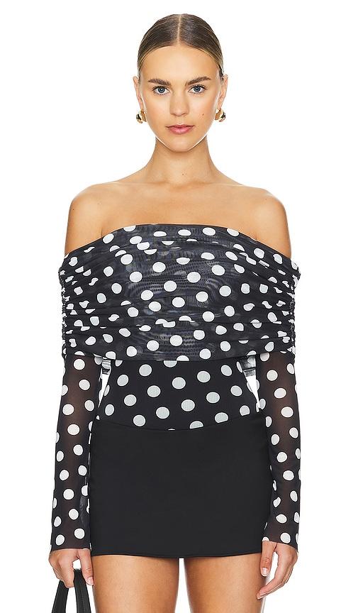 afrm maxine bodysuit in black.
