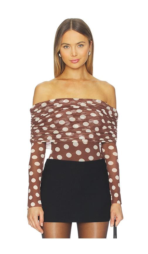 afrm maxine bodysuit in chocolate.