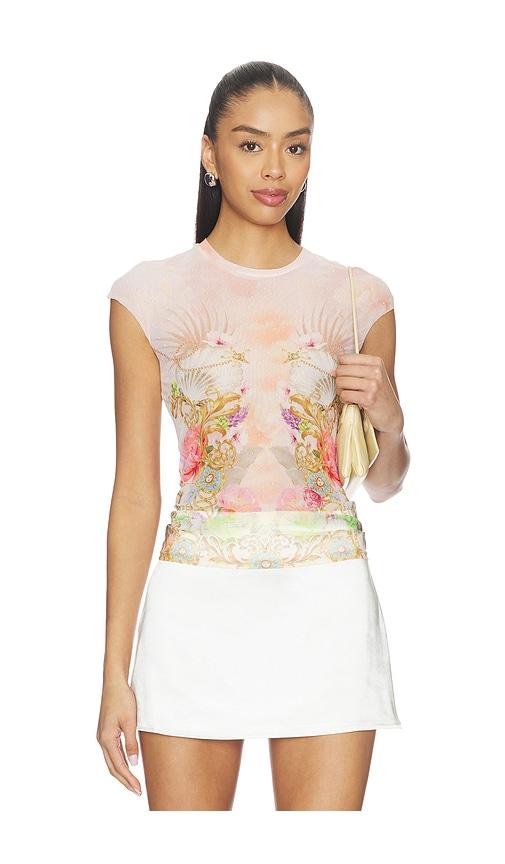 afrm nina dew drop top in rose.