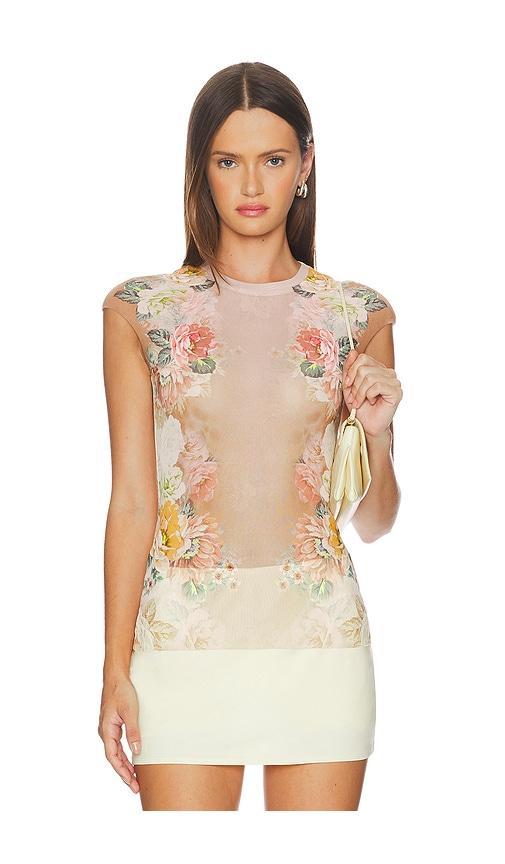 afrm nina top in beige.