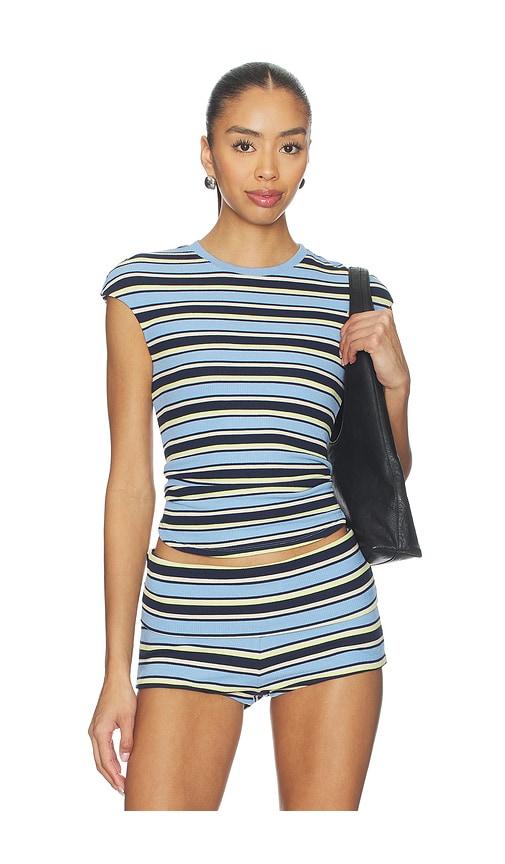 afrm nolan top in blue.