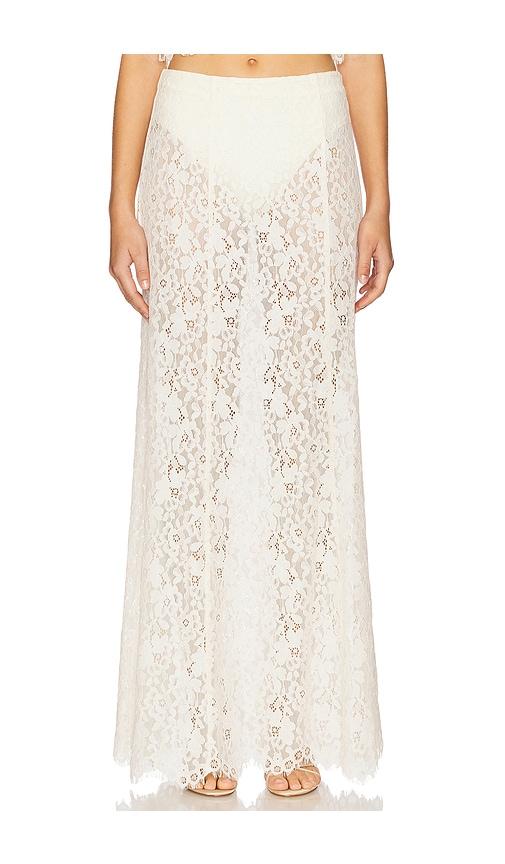 afrm oxford skirt in cream.