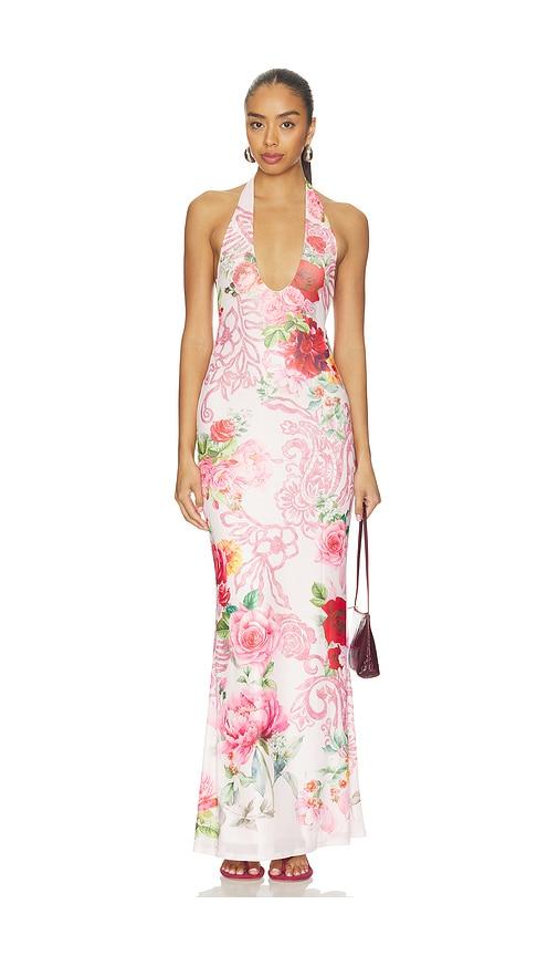 afrm paisleigh dress in pink.