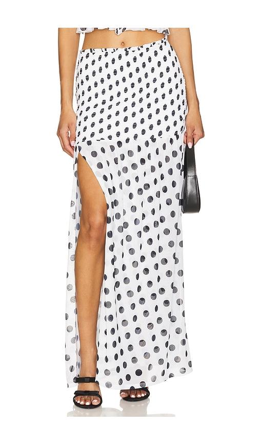 afrm quincy skirt in white.