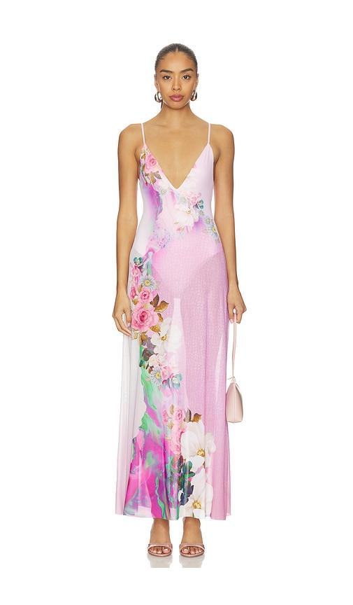 afrm rivka dress in pink,purple.