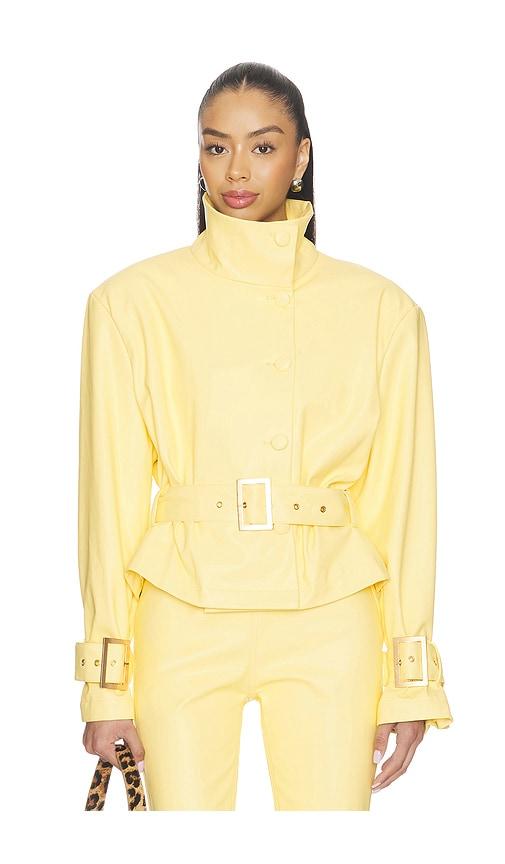 afrm scarlette jacket in lemon.
