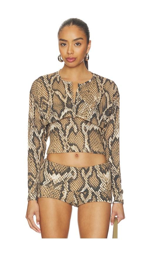 afrm selma top in brown.