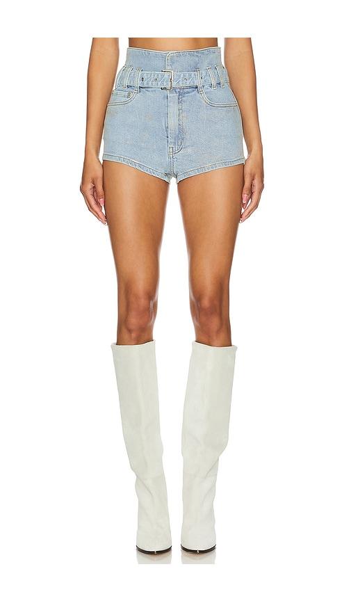 afrm sheyla shorts in metallic gold.