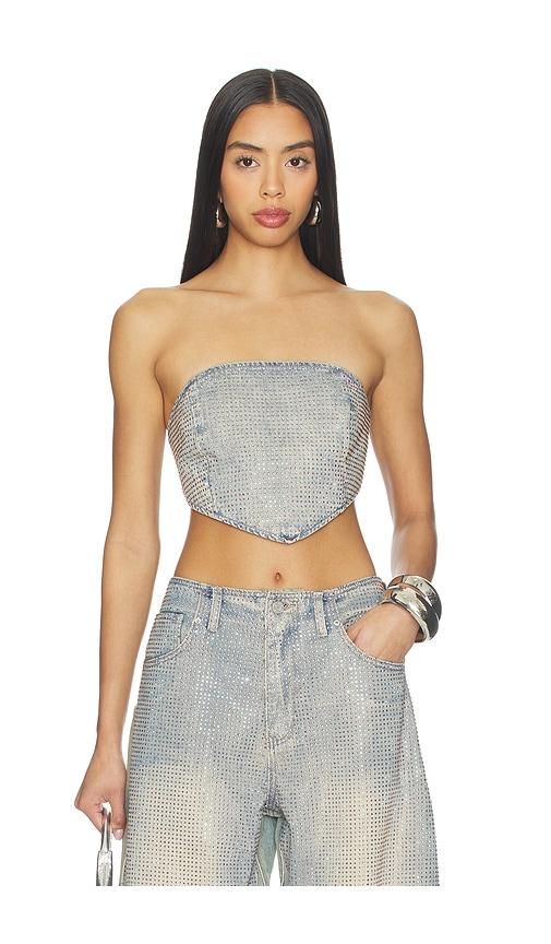 afrm sonoma top in blue.