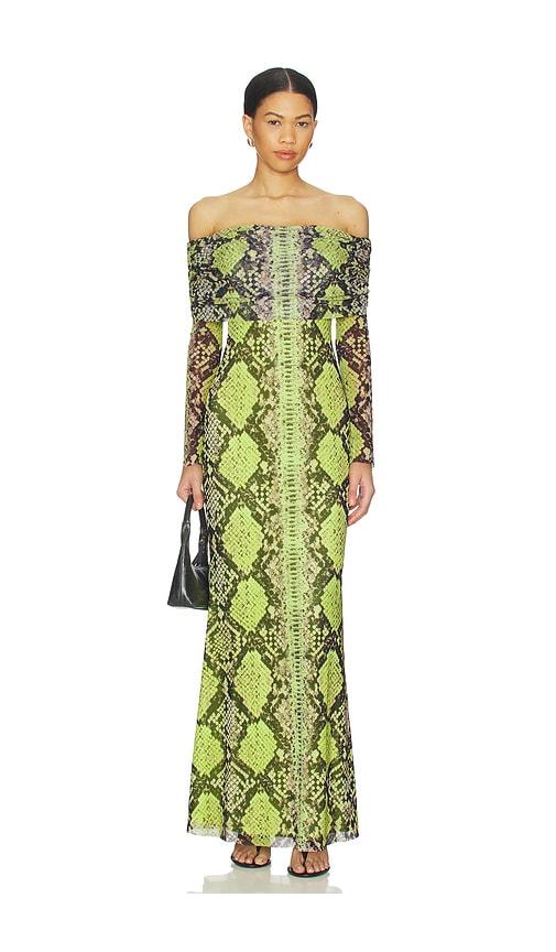 afrm thelma dress in green.