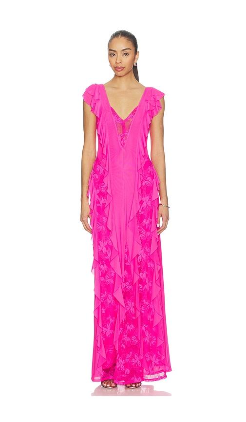 afrm trista dress in pink.