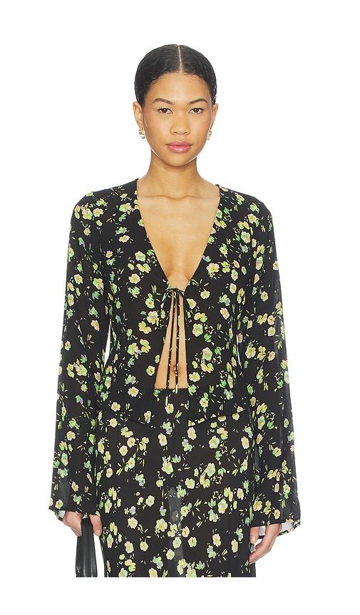 afrm tyra top in black.