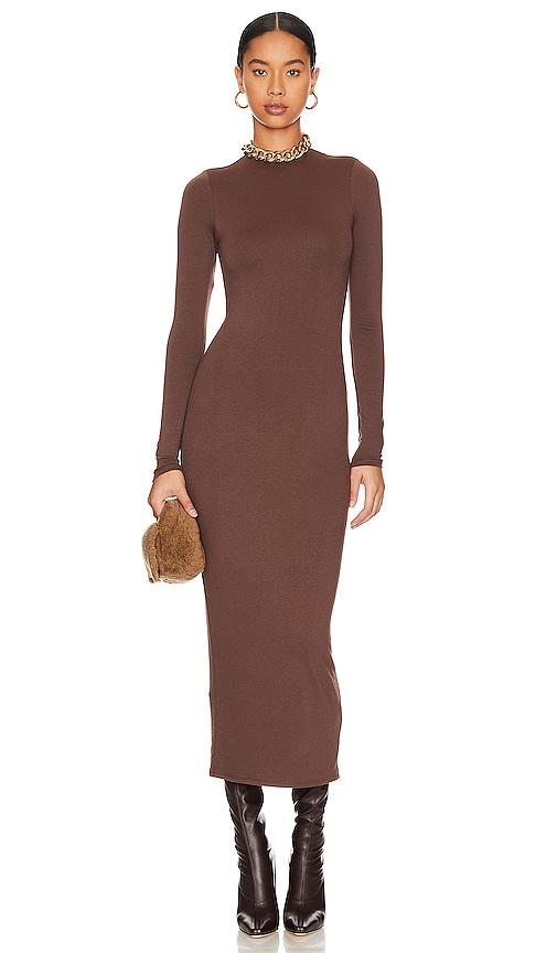 afrm x revolve juniper dress in tan.
