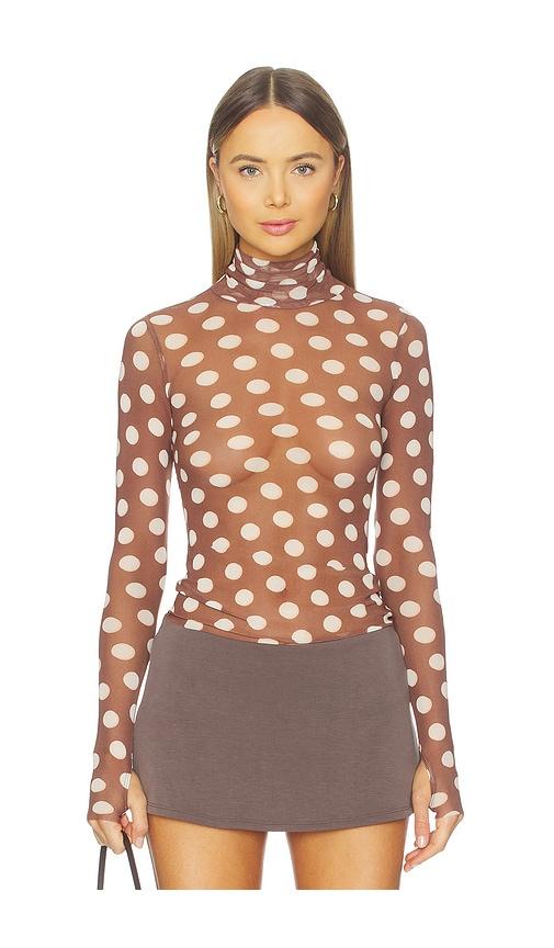 afrm zadie top in brown.