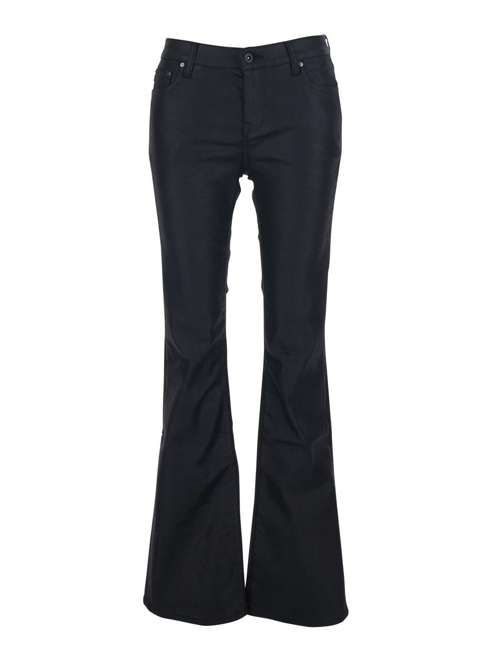 ag jeans black jeans with belt loops and flared leg in denim woman