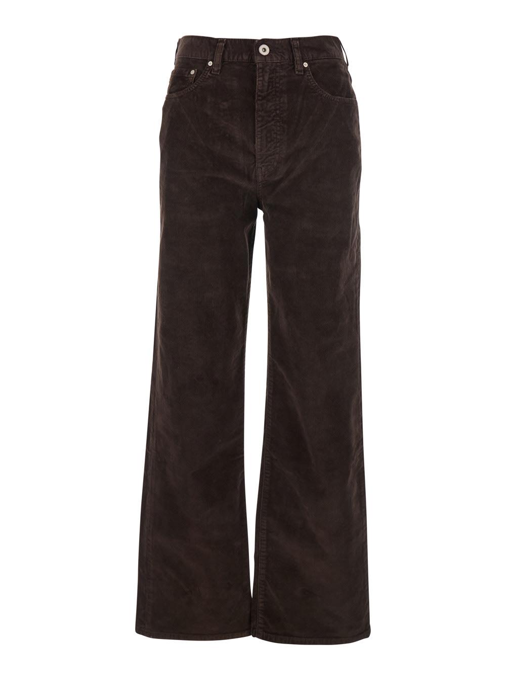 ag jeans kora brown jeans with belt loops and logo patch on the rear in denim woman