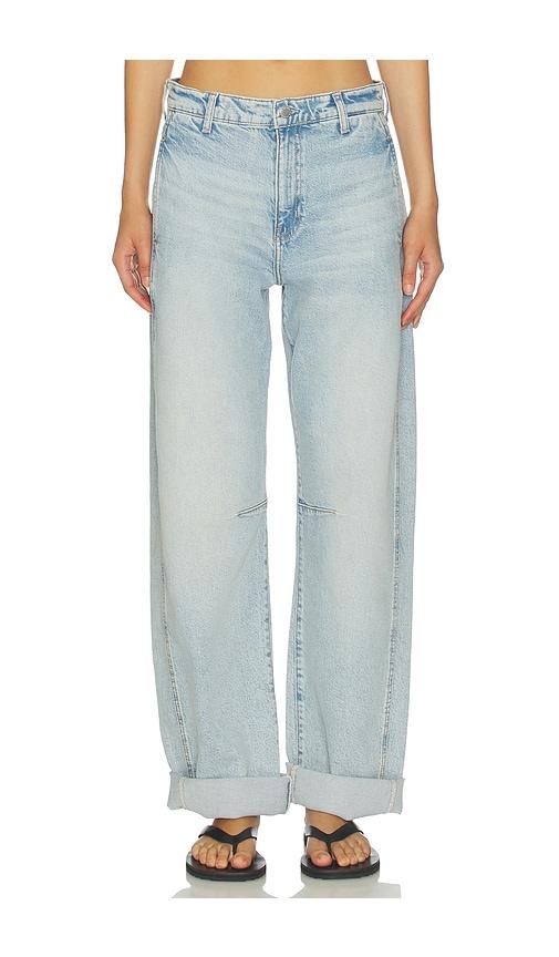 ag jeans mercer barrel jean in blue.