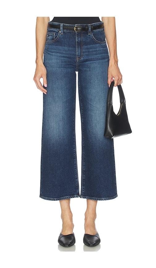 ag jeans saige wide leg crop jeans in blue.