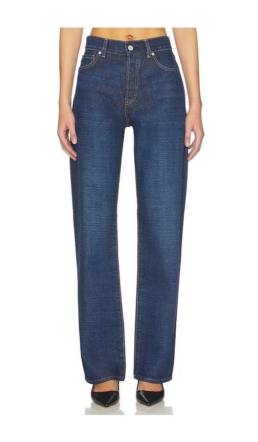 ag jeans sydney crew straight leg jeans in navy.