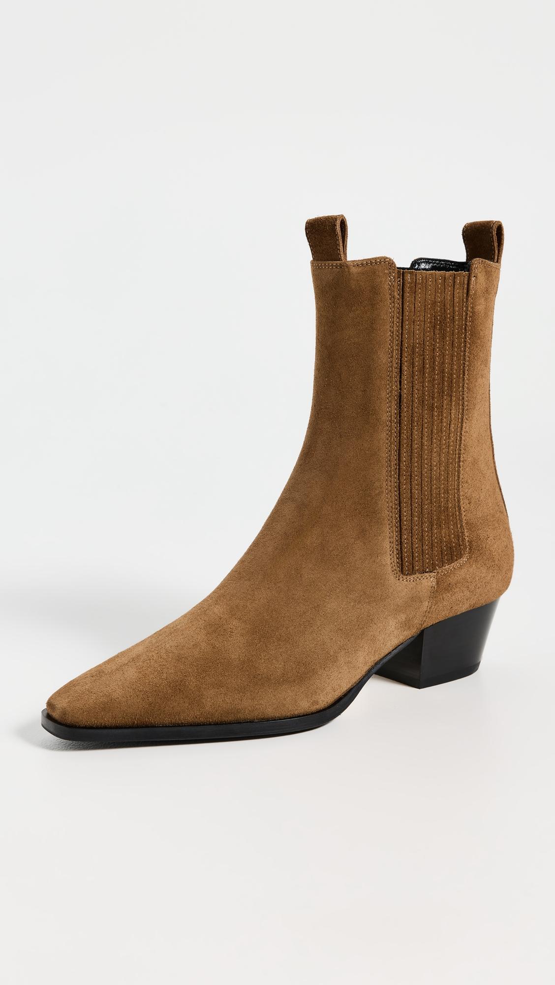 agata cow suede leather tobacco boots