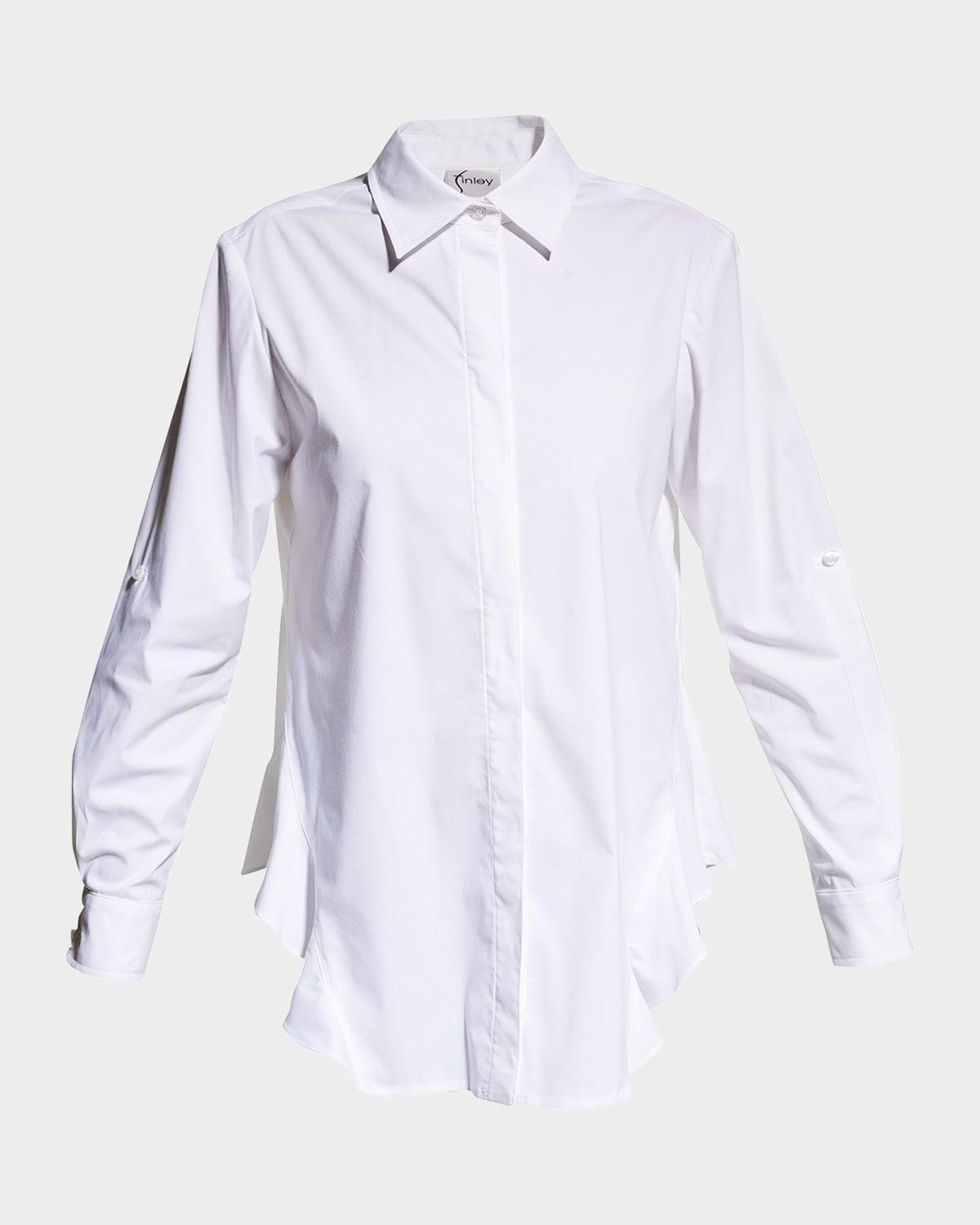 agatha side-flounce poplin shirt