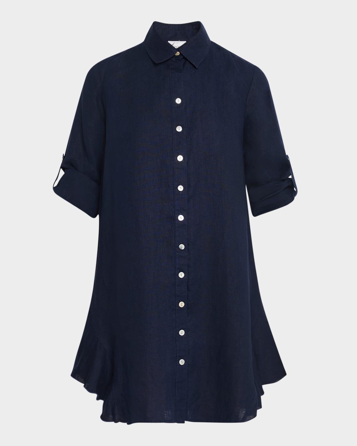 agatha washed linen shirtdress