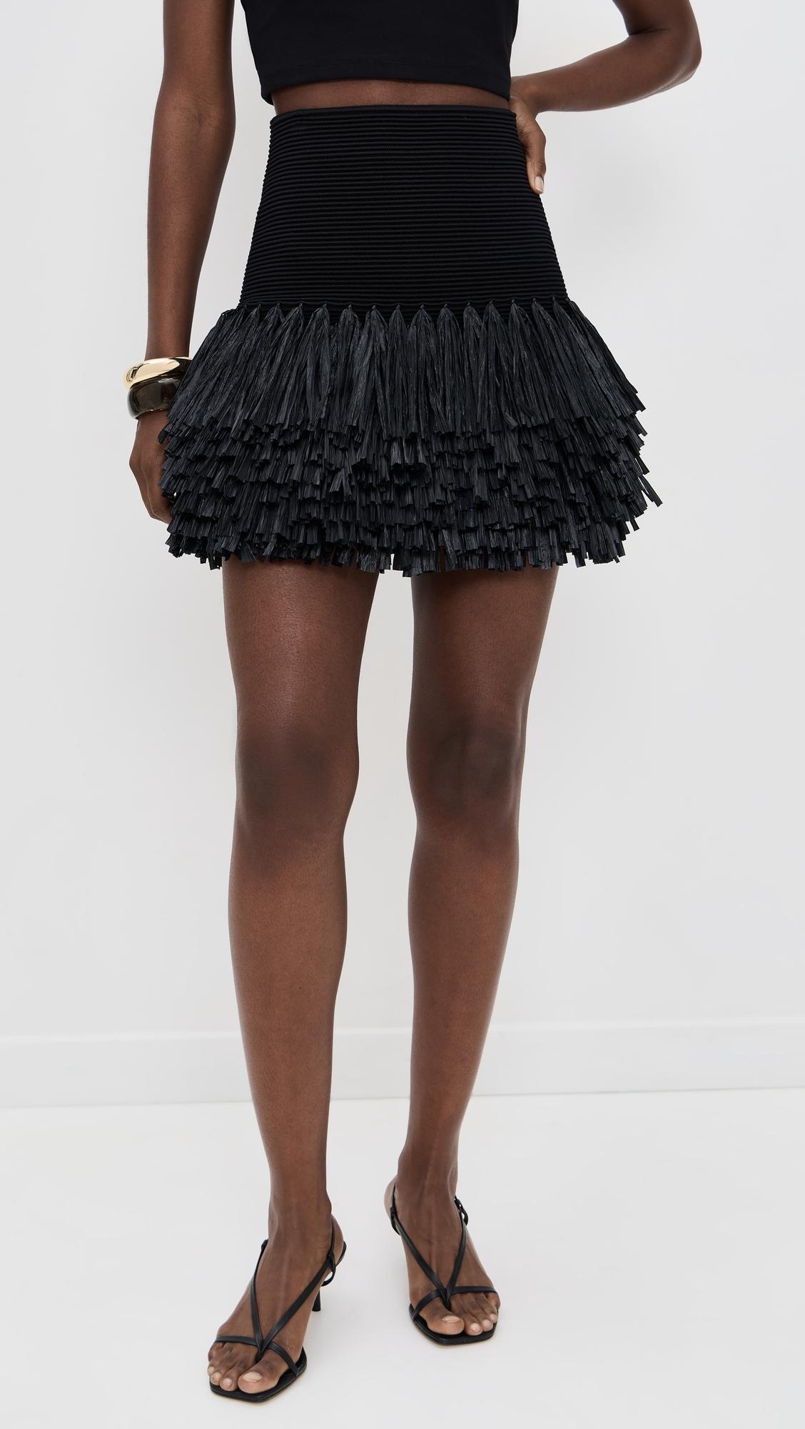 agave knit raffia mini skirt