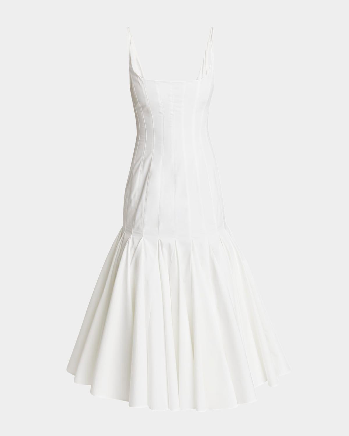 agave pleated drop-waist midi dress