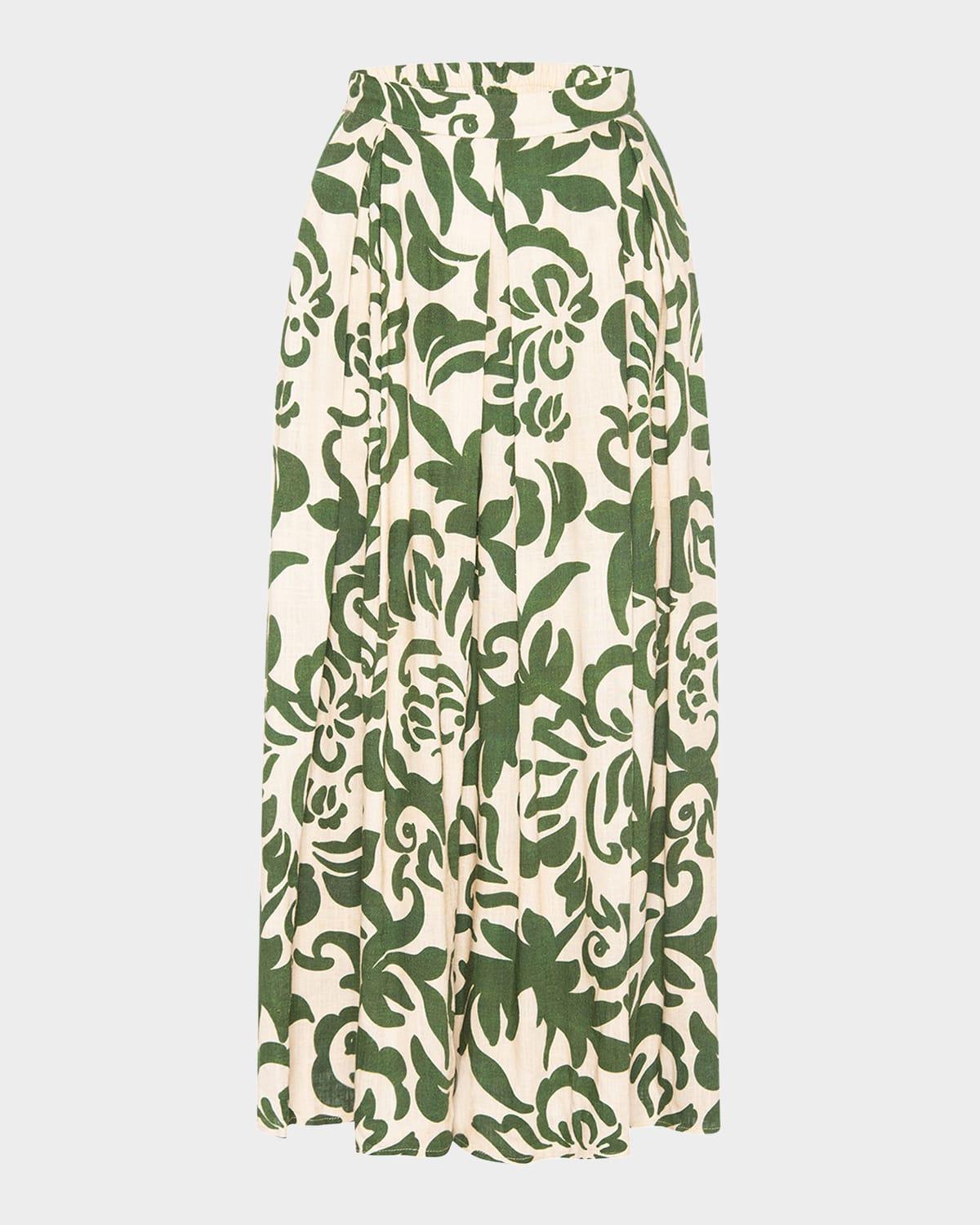 aggie pleated midi skirt