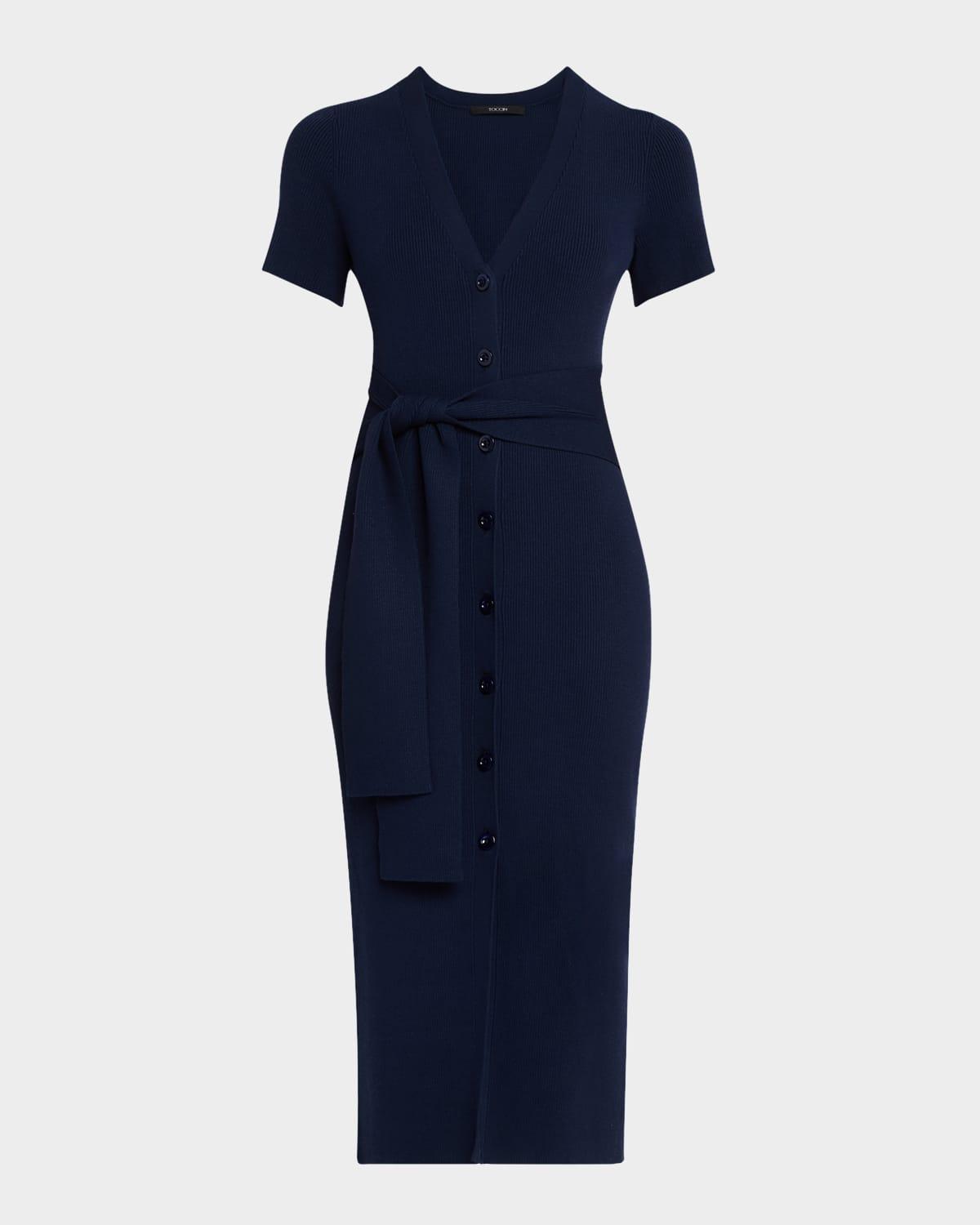 agnes short-sleeve cardigan dress