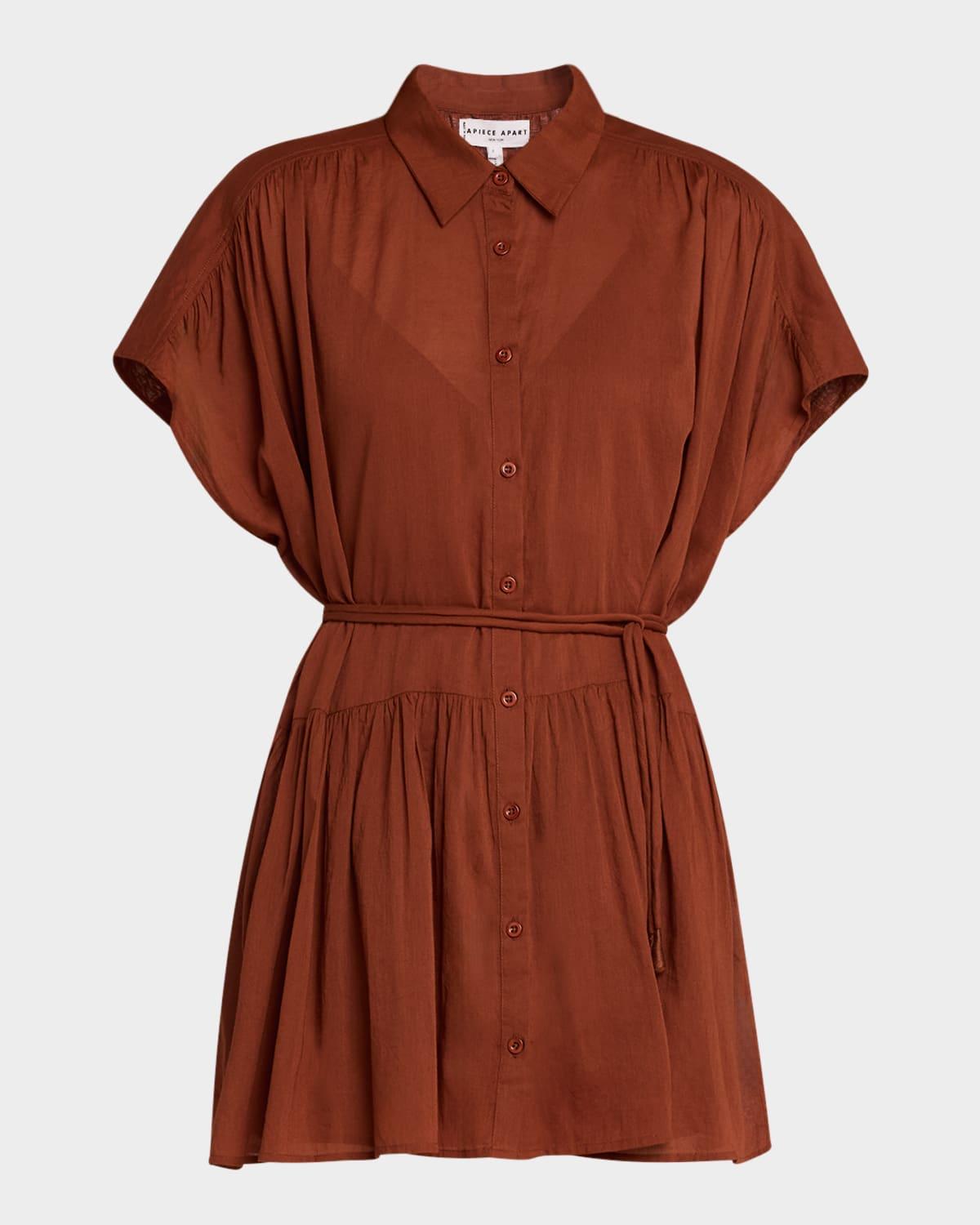 agnezca organic cotton voile mini shirtdress