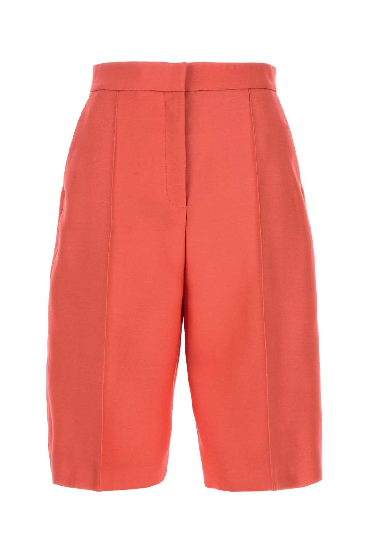agnona coral wool blend bermuda shorts