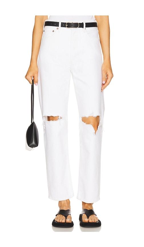 agolde 90's mid rise loose jeans in ivory.