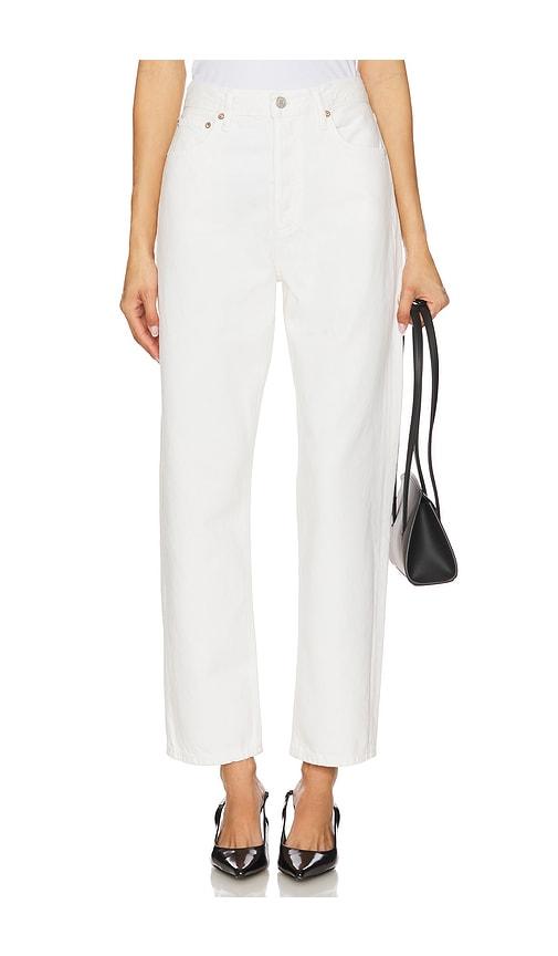 agolde 90's mid rise loose jeans in white.