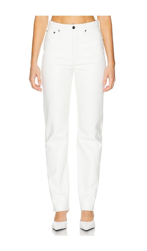 agolde 90's pinch waist long jeans in white.