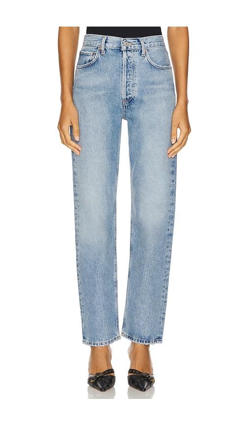 agolde 90s pinch waist high rise straight jeans in denim-light.