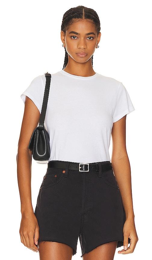 agolde adine shrunken tee in white.