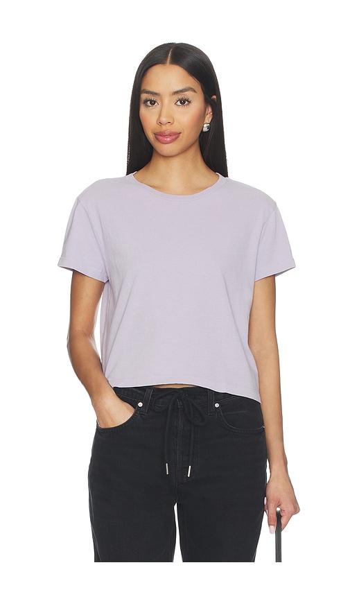 agolde adine tee shirt in lavender.