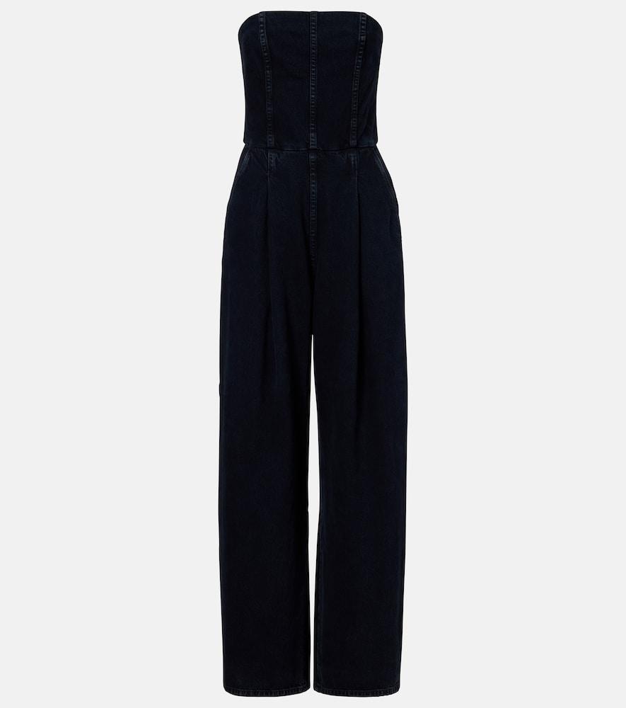 agolde agyness denim bustier jumpsuit