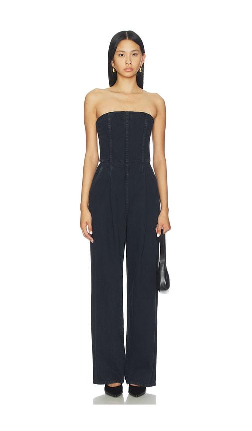 agolde agyness jumpsuit in black.